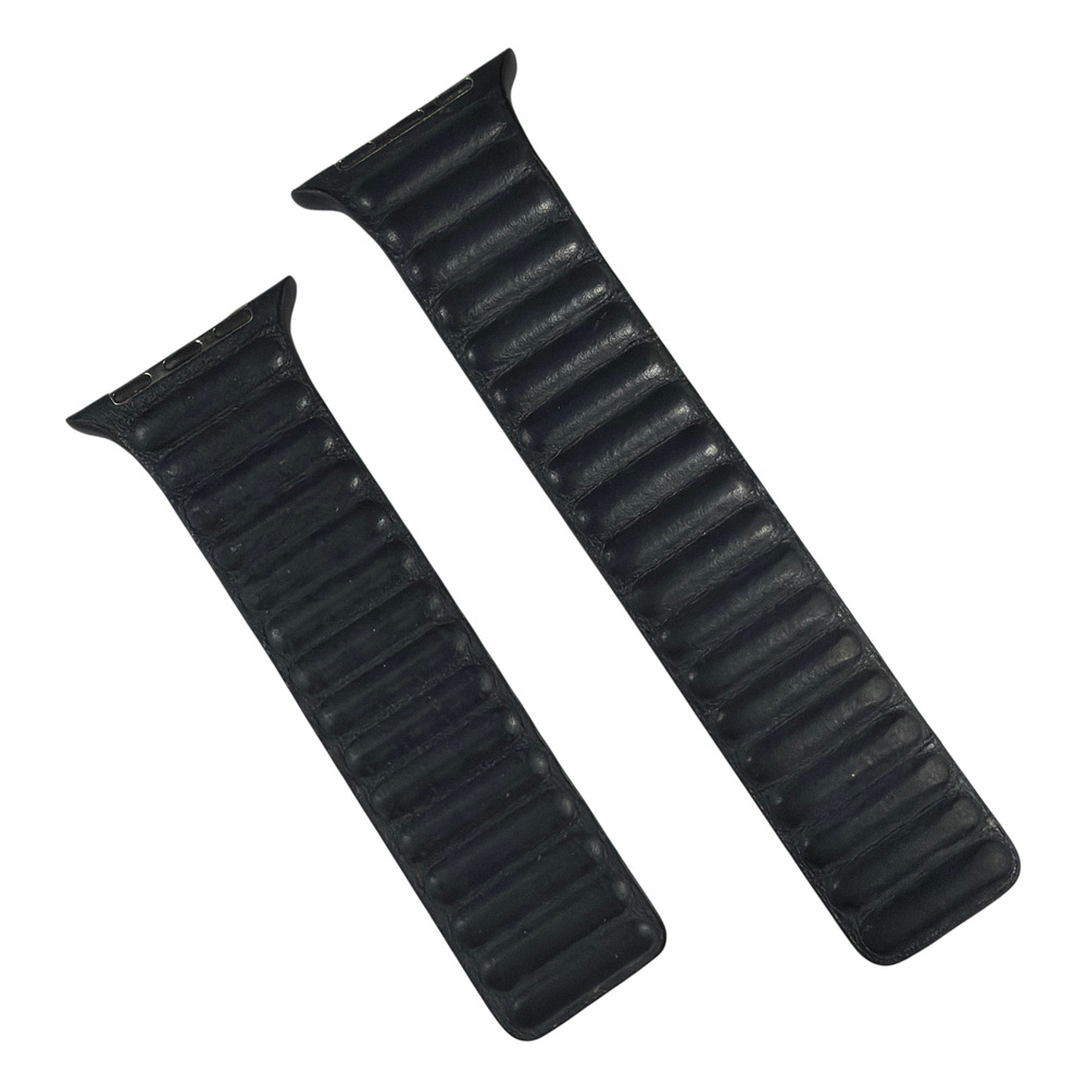 45mm Leather Watch Band Strap Compatible with Apple Watch S/M Blue Brown